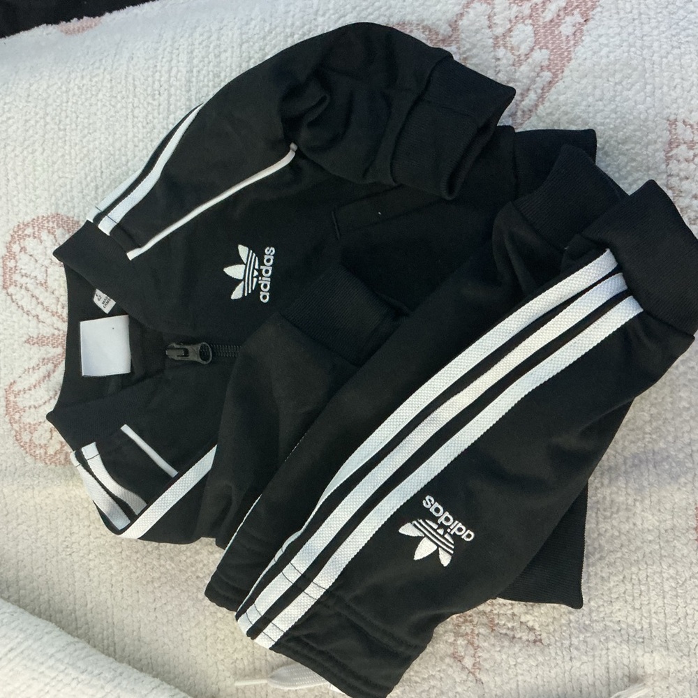 Adidas Kids Black and White Joggers